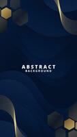 Abstract Gradient Dark Blue liquid background. Modern vector background design. Dynamic Waves. Fluid shapes composition.  Fit for social media story template