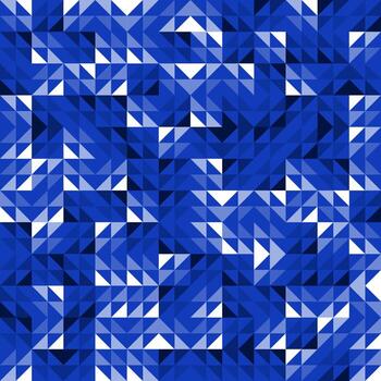 Seamless Blue Geometric Vector Pattern with Triangles. Modern and Elegant Luxury Abstract Background with Triangle Shapes. Bright Repeat Pattern for Fabric, Scrapbook, Brochure, Banner