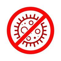 Virus Stop Cell Stamp. Red Vector. Epidemic Warning Symbol or Sign, Risk Zone Sticker. Disease Restricted Zone. vector