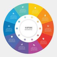 Cycle Infographic Template Design with 10 Steps, Process Workflow Diagram vector