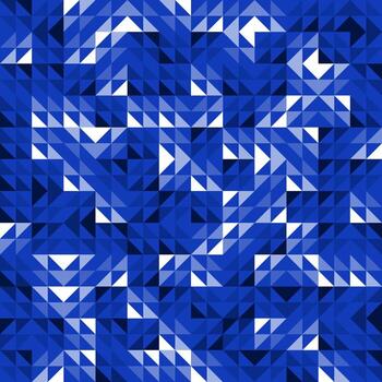 Seamless Blue Geometric Vector Pattern with Triangles. Modern and Elegant Luxury Abstract Background with Triangle Shapes. Bright Repeat Pattern for Fabric, Scrapbook, Brochure, Banner