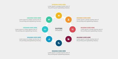 Cycle Infographic Template Design With 8 Stages vector