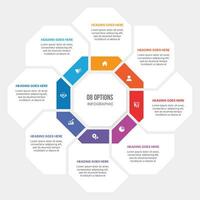 Cycle Infographic Template Design With 8 Stages vector