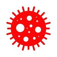 Virus Cell Stamp. Red Vector. Epidemic Warning Symbol or Sign, Risk Zone Sticker. Disease Restricted Zone. vector