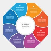 Cycle Infographic Template Design With 8 Stages vector