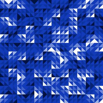 Seamless Blue Geometric Vector Pattern with Triangles. Modern and Elegant Luxury Abstract Background with Triangle Shapes. Bright Repeat Pattern for Fabric, Scrapbook, Brochure, Banner