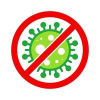 Virus Stop Cell Stamp. Red and Green Vector. Epidemic Warning Symbol or Sign, Risk Zone Sticker. Disease Restricted Zone. vector
