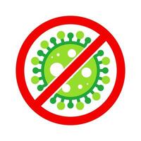 Virus Stop Cell Stamp. Red and Green Vector. Epidemic Warning Symbol or Sign, Risk Zone Sticker. Disease Restricted Zone. vector