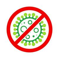 Virus Stop Cell Stamp. Red and Green Vector. Epidemic Warning Symbol or Sign, Risk Zone Sticker. Disease Restricted Zone. vector