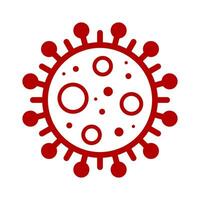 Virus Cell Stamp. Red Vector. Epidemic Warning Symbol or Sign, Risk Zone Sticker. Disease Restricted Zone. vector