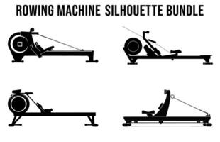 gratis gimnasio máquina siluetas vector manojo, aptitud elemento máquina ilustración haz