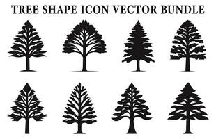 Free Tree Icon silhouette Clipart bundle, Set of Trees silhouette vector