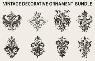 Vintage typographic design element vector bundle, Set of calligraphic vector decorative Ornament element