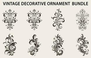 Vintage typographic design element vector bundle, Set of calligraphic vector decorative Ornament element