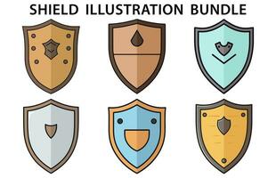 Shield Protect badge vector illustration bundle, Set of Shield Vector collection