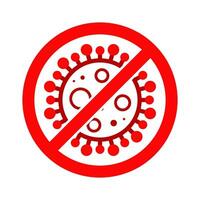 Virus Stop Cell Stamp. Red Vector. Epidemic Warning Symbol or Sign, Risk Zone Sticker. Disease Restricted Zone. vector