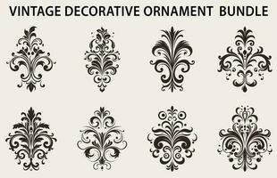 Vintage typographic design element vector bundle, Set of calligraphic vector decorative Ornament element