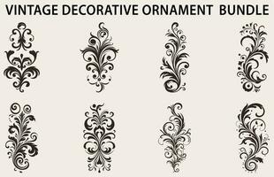 Vintage typographic design element vector bundle, Set of calligraphic vector decorative Ornament element