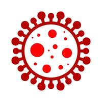 virus célula estampilla. rojo vector. epidemia advertencia símbolo o firmar, riesgo zona pegatina. enfermedad restringido zona. vector
