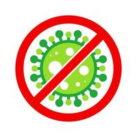 virus detener célula estampilla. rojo y verde vector. epidemia advertencia símbolo o firmar, riesgo zona pegatina. enfermedad restringido zona. vector