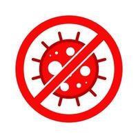 Virus Stop Cell Stamp. Red Vector. Epidemic Warning Symbol or Sign, Risk Zone Sticker. Disease Restricted Zone. vector