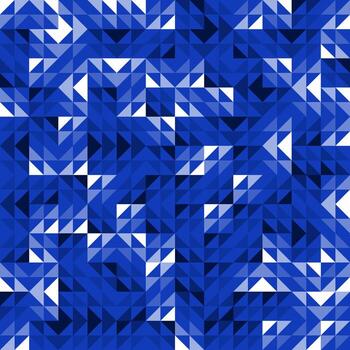 Seamless Blue Geometric Vector Pattern with Triangles. Modern and Elegant Luxury Abstract Background with Triangle Shapes. Bright Repeat Pattern for Fabric, Scrapbook, Brochure, Banner