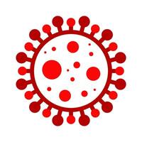 Virus Cell Stamp. Red Vector. Epidemic Warning Symbol or Sign, Risk Zone Sticker. Disease Restricted Zone. vector