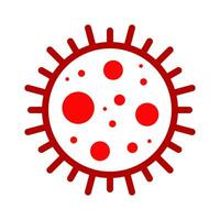 Virus Cell Stamp. Red Vector. Epidemic Warning Symbol or Sign, Risk Zone Sticker. Disease Restricted Zone. vector