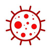 virus célula estampilla. rojo vector. epidemia advertencia símbolo o firmar, riesgo zona pegatina. enfermedad restringido zona. vector