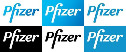 Pfizer Vector Logo - Latest Blue and Black Color Silhouette Set - American pharmaceutical corporation that research and development vaccines and medical products.