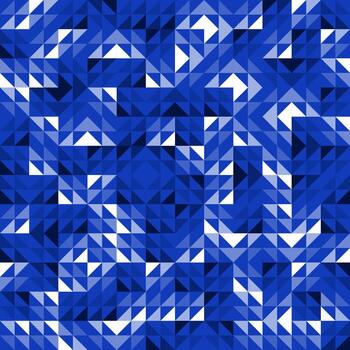 Seamless Blue Geometric Vector Pattern with Triangles. Modern and Elegant Luxury Abstract Background with Triangle Shapes. Bright Repeat Pattern for Fabric, Scrapbook, Brochure, Banner