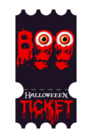 Halloween party ticket with eyes and blood. png