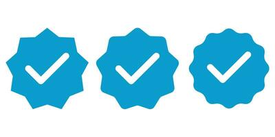 collection Verified icons blue color vector