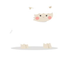 cute sheep cartoon illustration, png, transparent background png