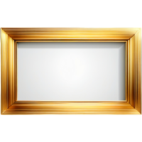 Rectangle Golden Frame Border. AI Generative png