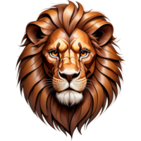 hand- geschilderd hoofd bruin leeuw koning. ai generatief png