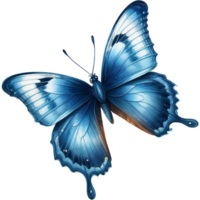 flying blue butterfly. AI Generative png