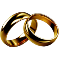 Pair Of Beautiful Golden search Wedding Rings. AI Generative png