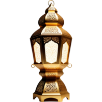 ramadan lykta lyx guld lampa. ai generativ png