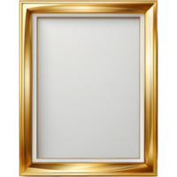 Rectangle Golden Frame Border. AI Generative png