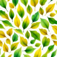 flutuando amarelo verde folhas material caindo. ai generativo png