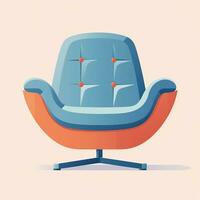 Modern armchair, minimalistic illustration in flat style. Generative AI photo