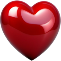 red Glossy Heart. AI Generative png