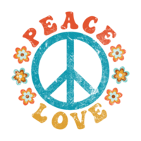 Peace And Love Hippie Peace Sign With Flowers png