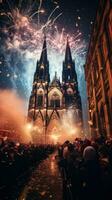 Fireworks light up the sky above Cologne Carnival celebrations photo