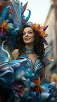 Vibrant floats and performers parade through the streets at Mardi Gras photo