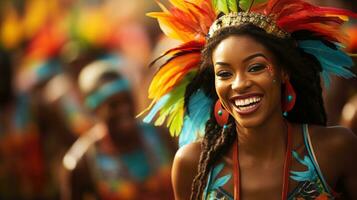 Traditional Caribbean costumes and music at  Carnival photo