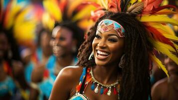 Traditional Caribbean costumes and music at  Carnival photo