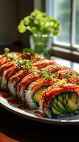 Vegan sushi. fresh delicate and flavorful photo