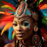 Traditional Caribbean costumes and music at  Carnival photo